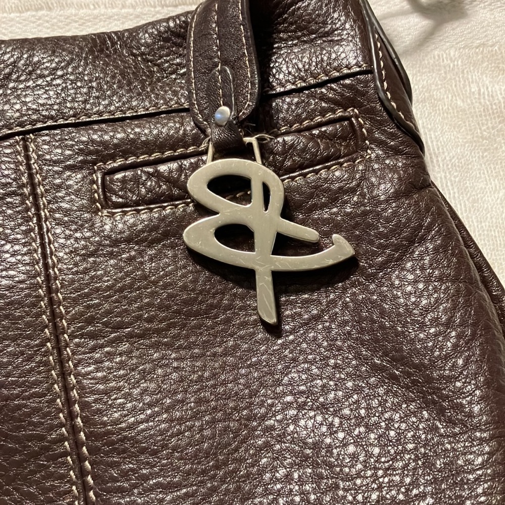 Dark Brown Leather Crossbody Bag with Front Buckle - Picture 4 of 8